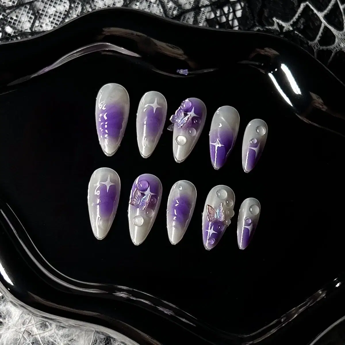 [Instant Nail Tips] Violet Garden Nail Tips (24pcs)