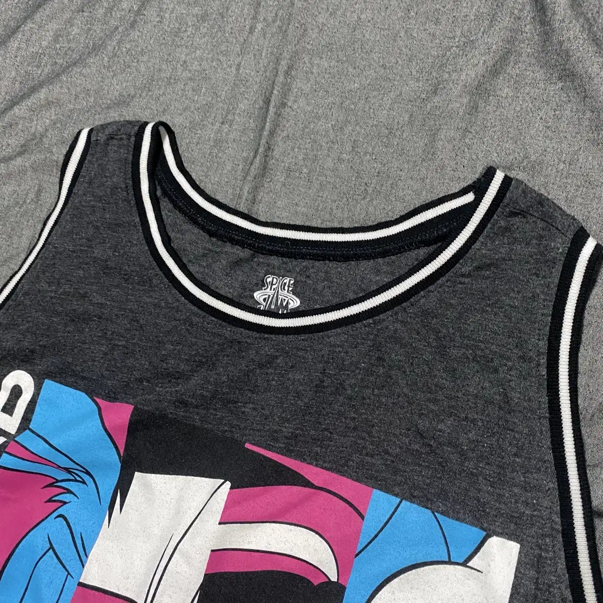 Space Jam 2 Grey Ringer Tank Sz 3