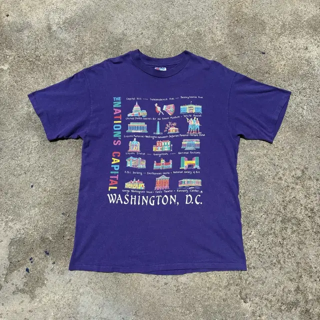 90s USA Washington D.C 빈티지 반팔티 L