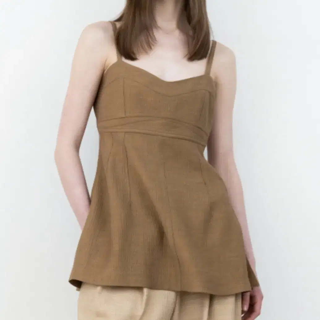 RRACE Cotton Line Bustier_Camel