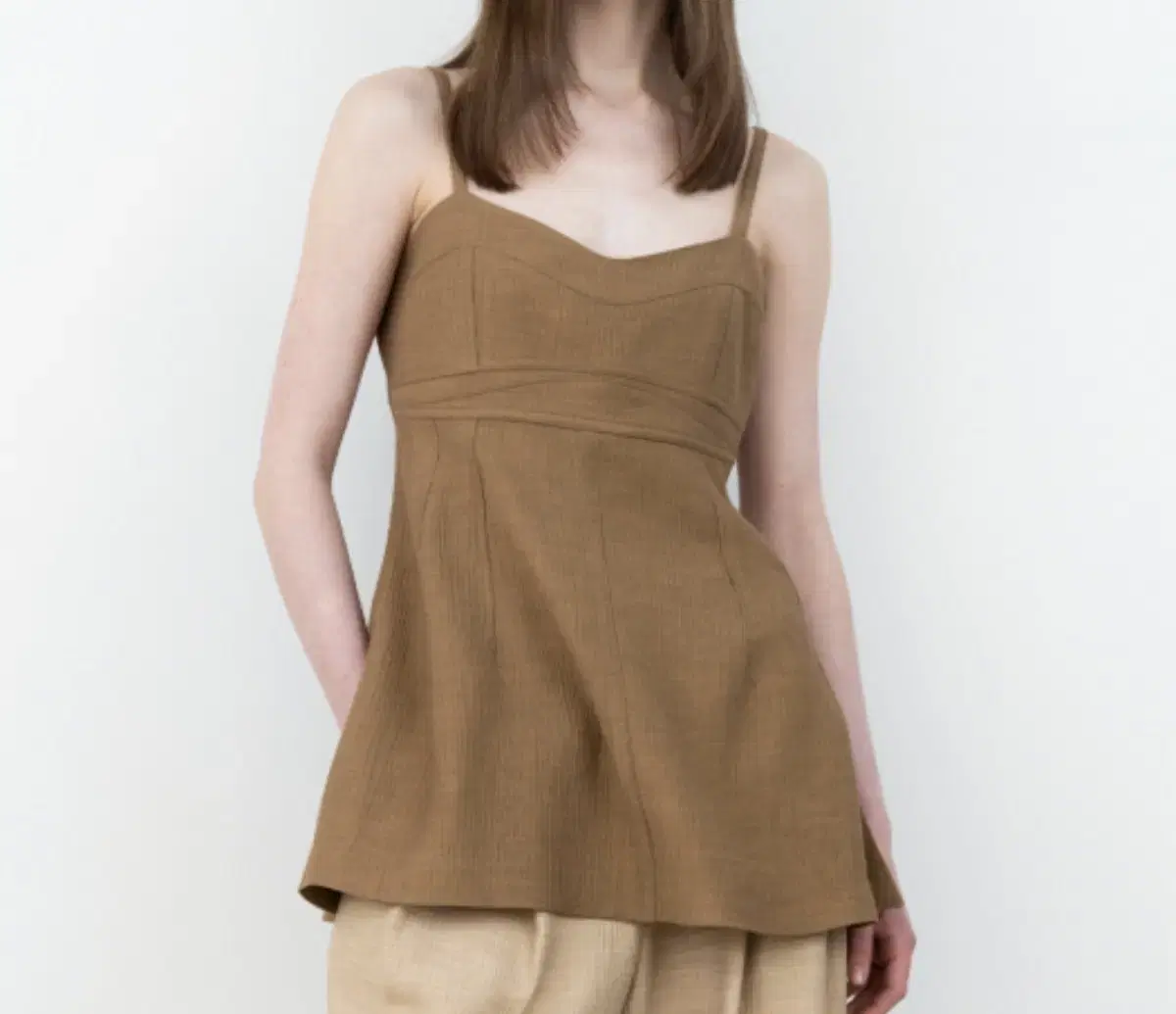 RRACE Cotton Line Bustier_Camel