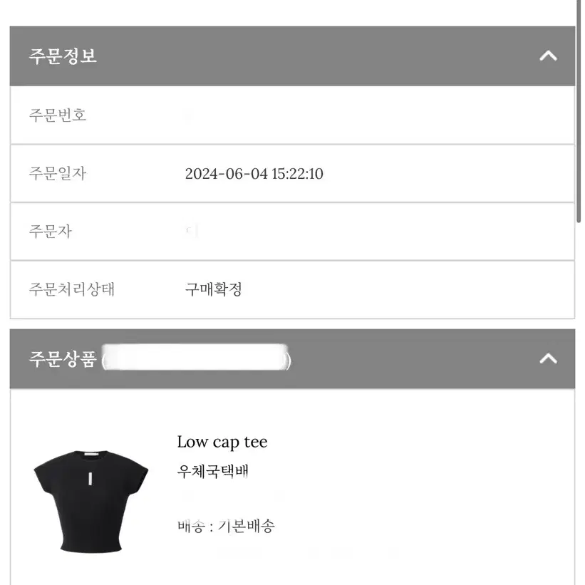 *새 상품* 쓰리타임즈 Low cap tee (블랙)