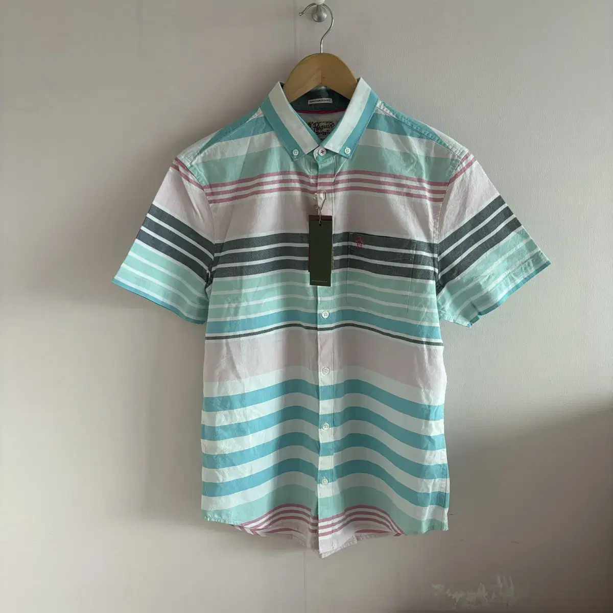 New Menswear Casual Short Sleeve Shirt M Imported Genuine Penguin Golf