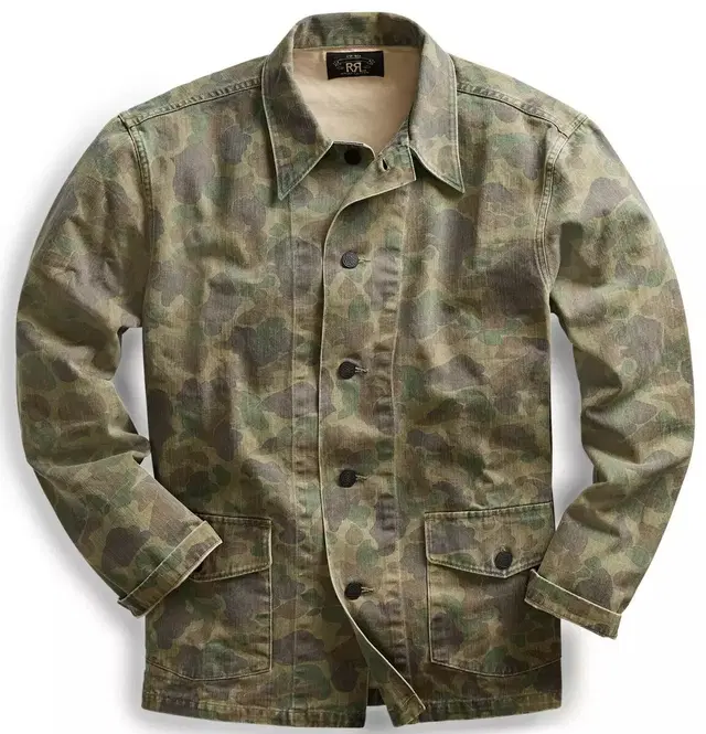 Rrl 더블알엘 1940s 미 해군 frogskin 캐모 셔츠자켓