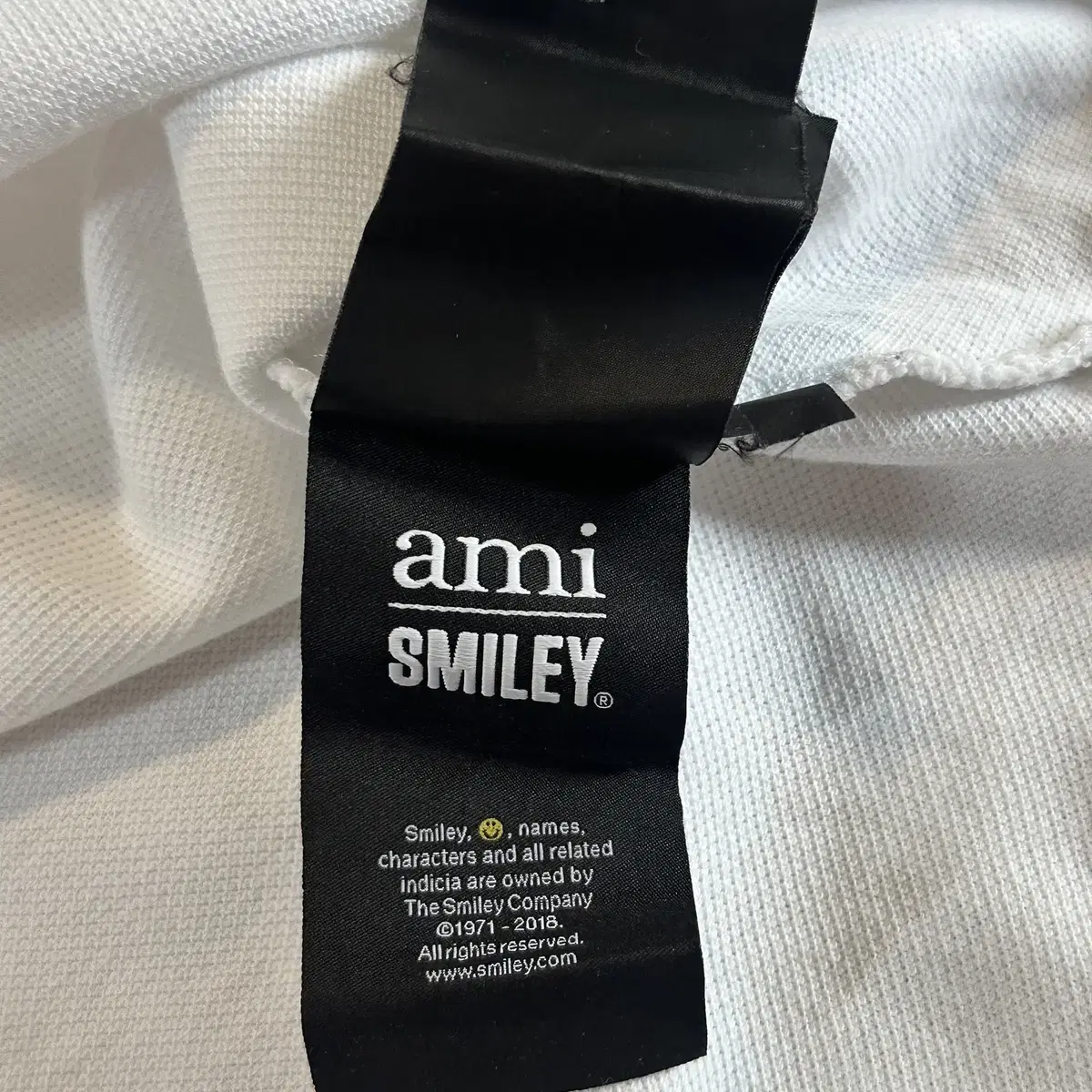 [2XL] 20SS 아미 AMI 스마일리 패치 PK 반팔 카라티 화이트