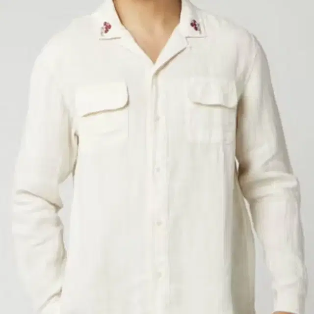 (구함) YMC Embroidered Feathers Shirt 에크루