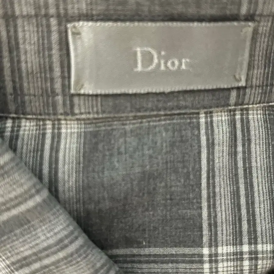 디올 DIOR 정품 여성 체크 꿀벌 자수 셔츠 37 s사이즈 거의새상품급