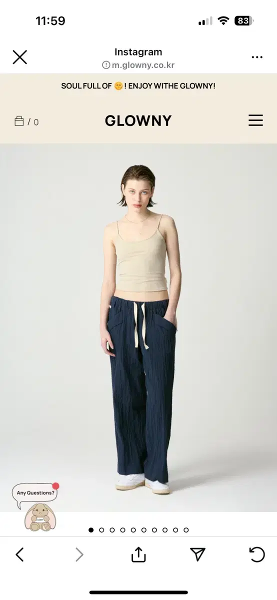 글로니 DARLING POCKET STRAP PANTS (NAVY)