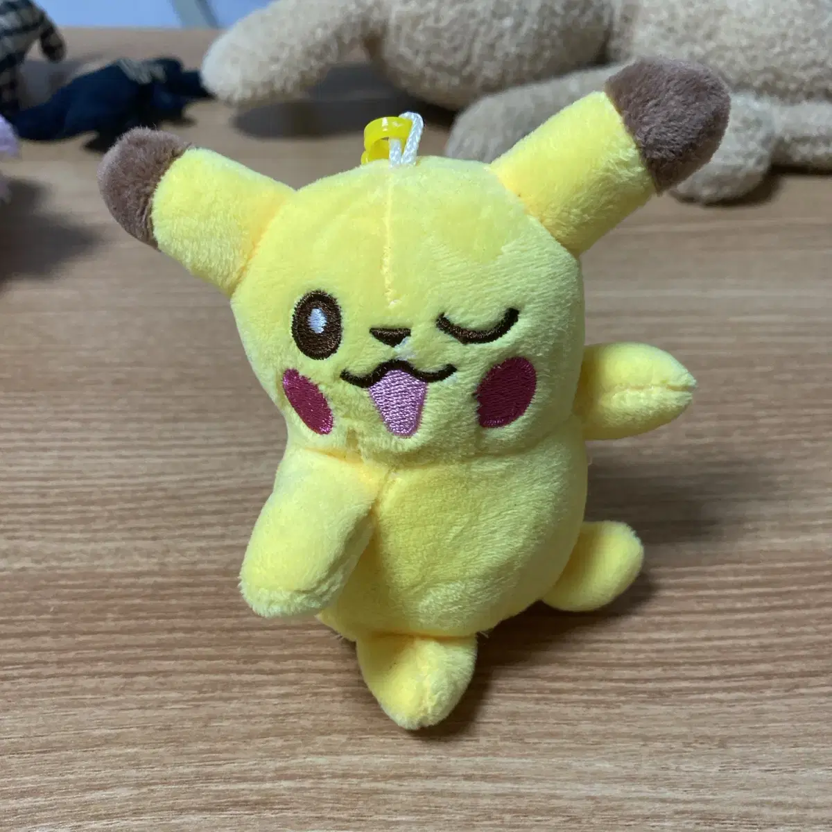 Winking Pikachu keyring doll