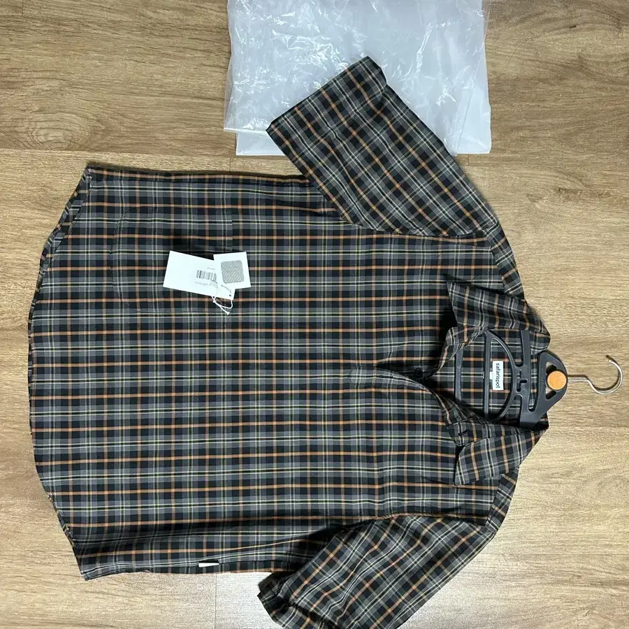 사파리스팟_ Pocket Check Half Shirts - Brown