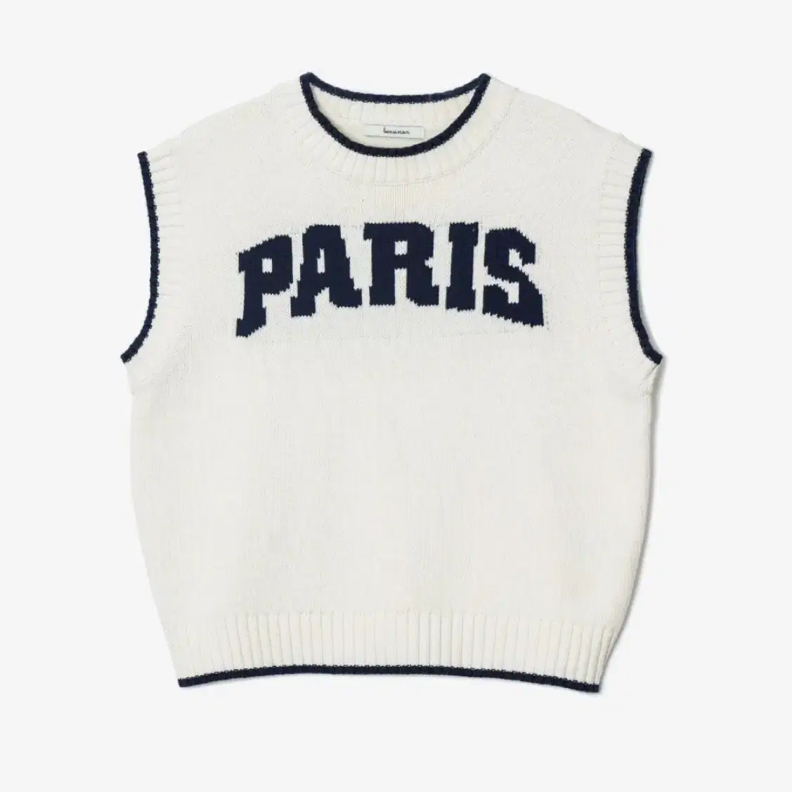 [택포] 벤시몽 - PARIS LOGO VEST 아이보리