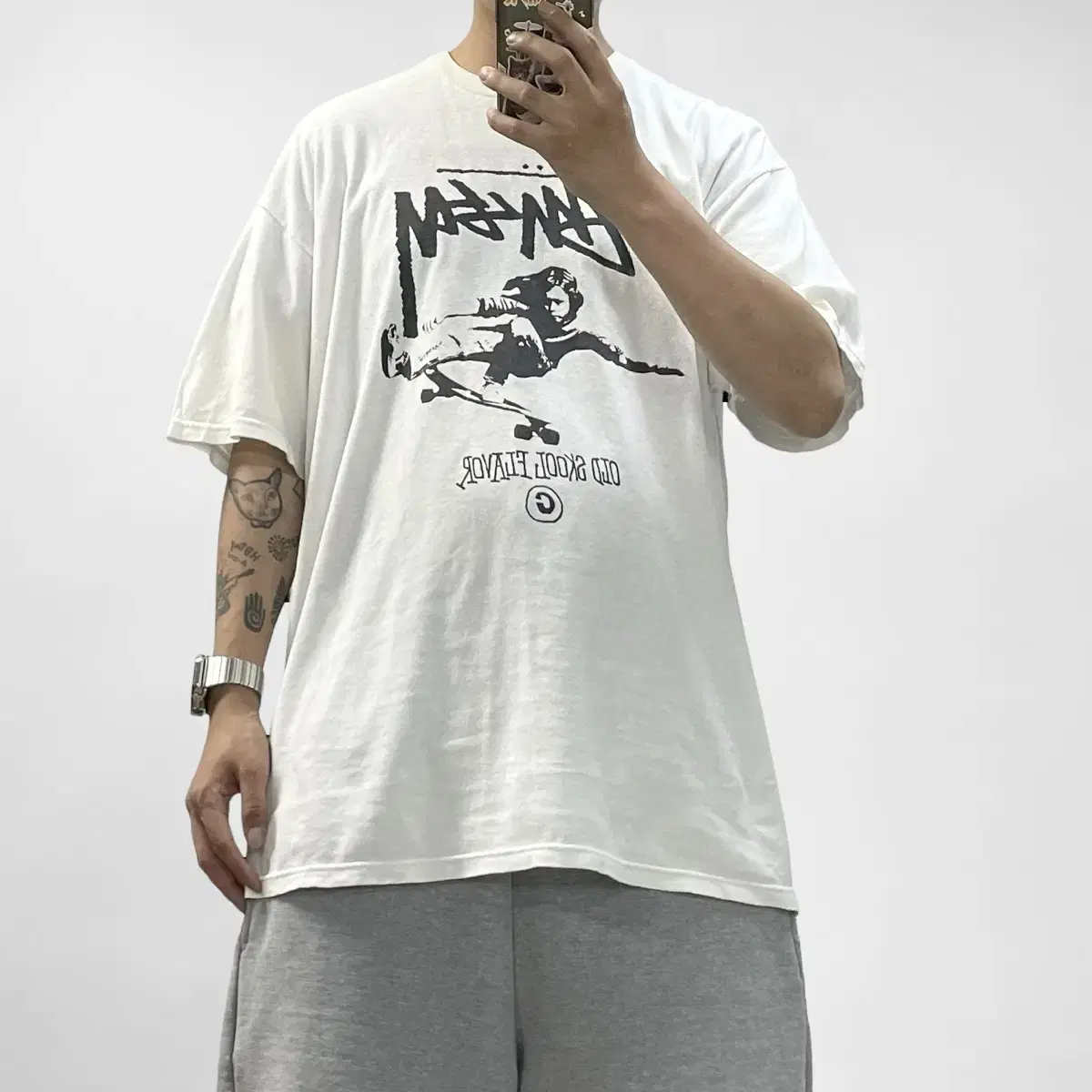 스투시 Stussy 올드스쿨 스케이팅 반팔 티셔츠