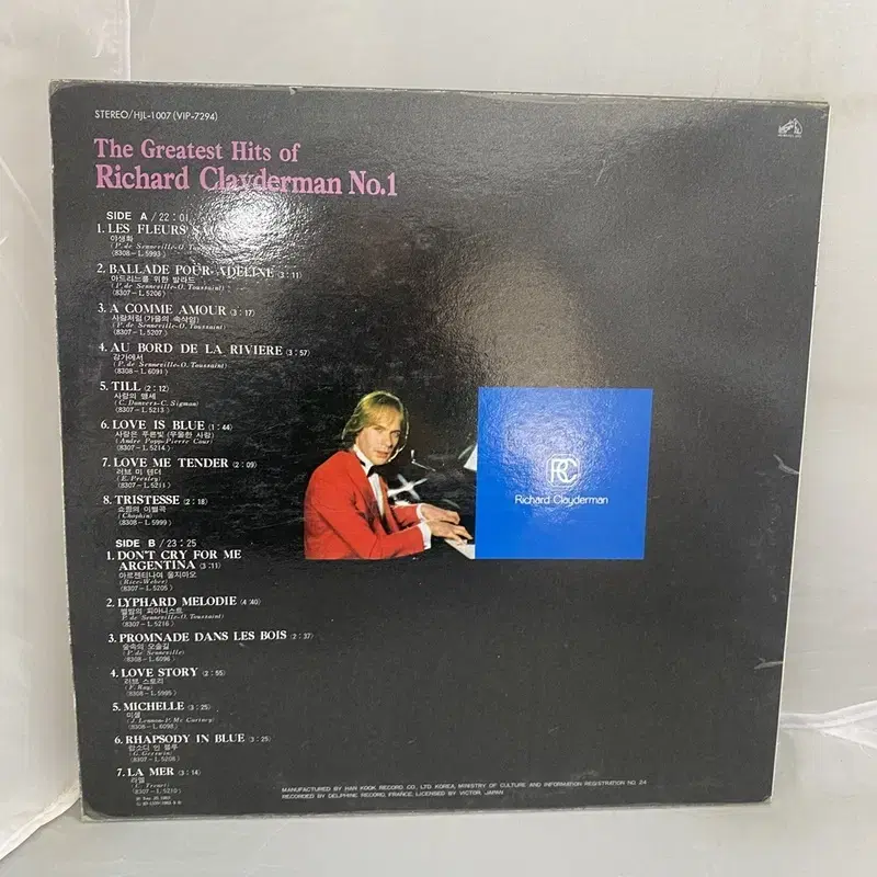 RICHARD CLAYDERMAN LP / AA3423