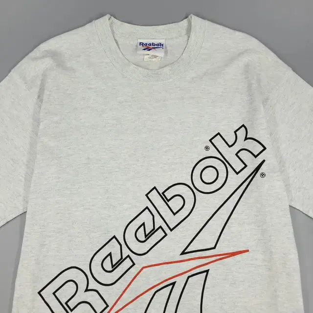 REEBOK 리복 JP 00s 멜란지그레이 빅로고 프린팅 코튼100 반팔