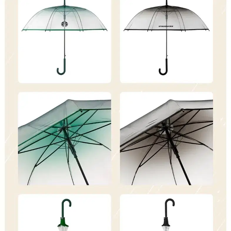 스타벅스 25주년 투명 장우산( 그린.블랙)