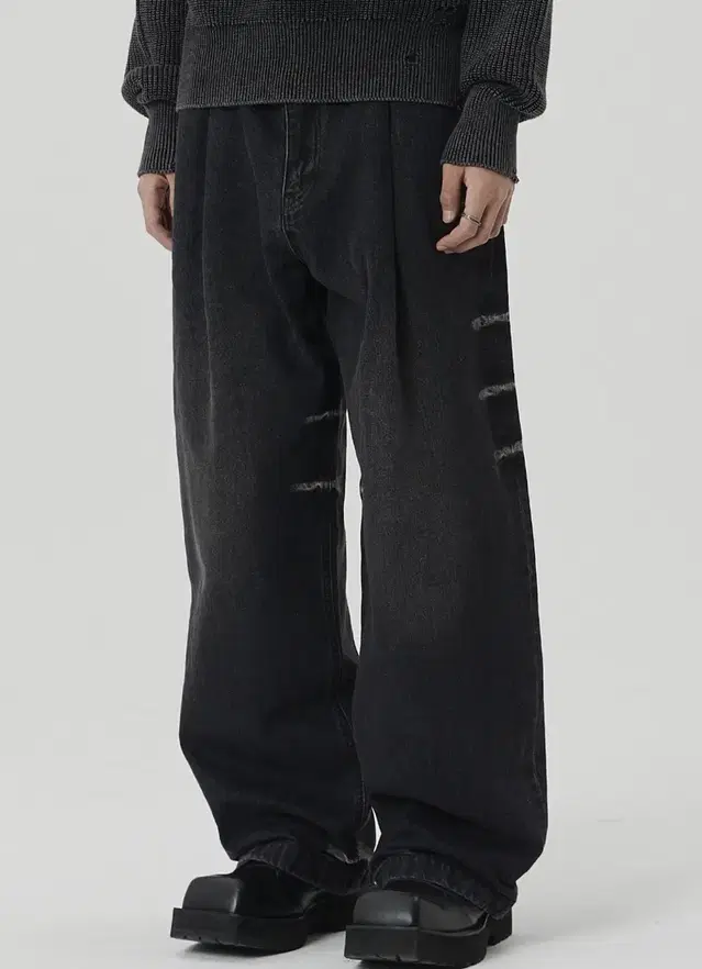 메종미네드 데님(SWELL WIDE DENIM PANTS BLACK)