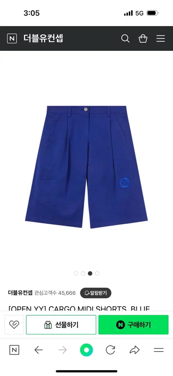 Open yy CARGO MIDI SHORTS, BLUE