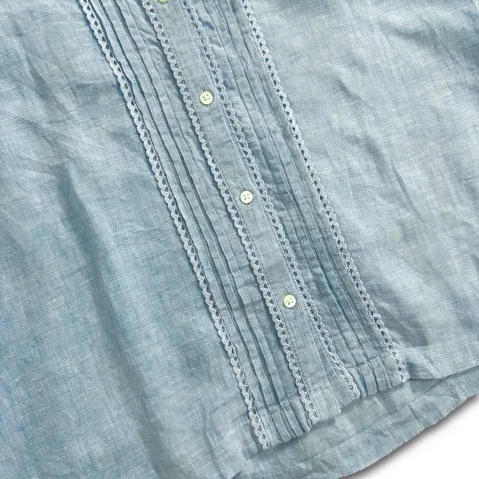 vintage embroidered linen blouse - [Size