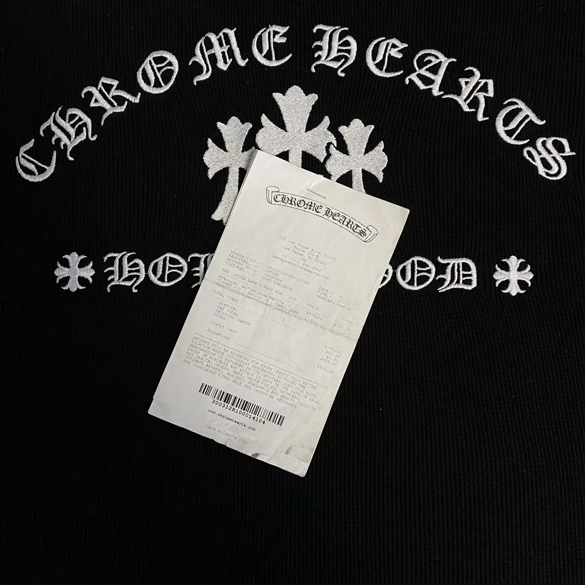 [M] Chrome Hearts Triple Cross Script Logo Long Sleeve Tee