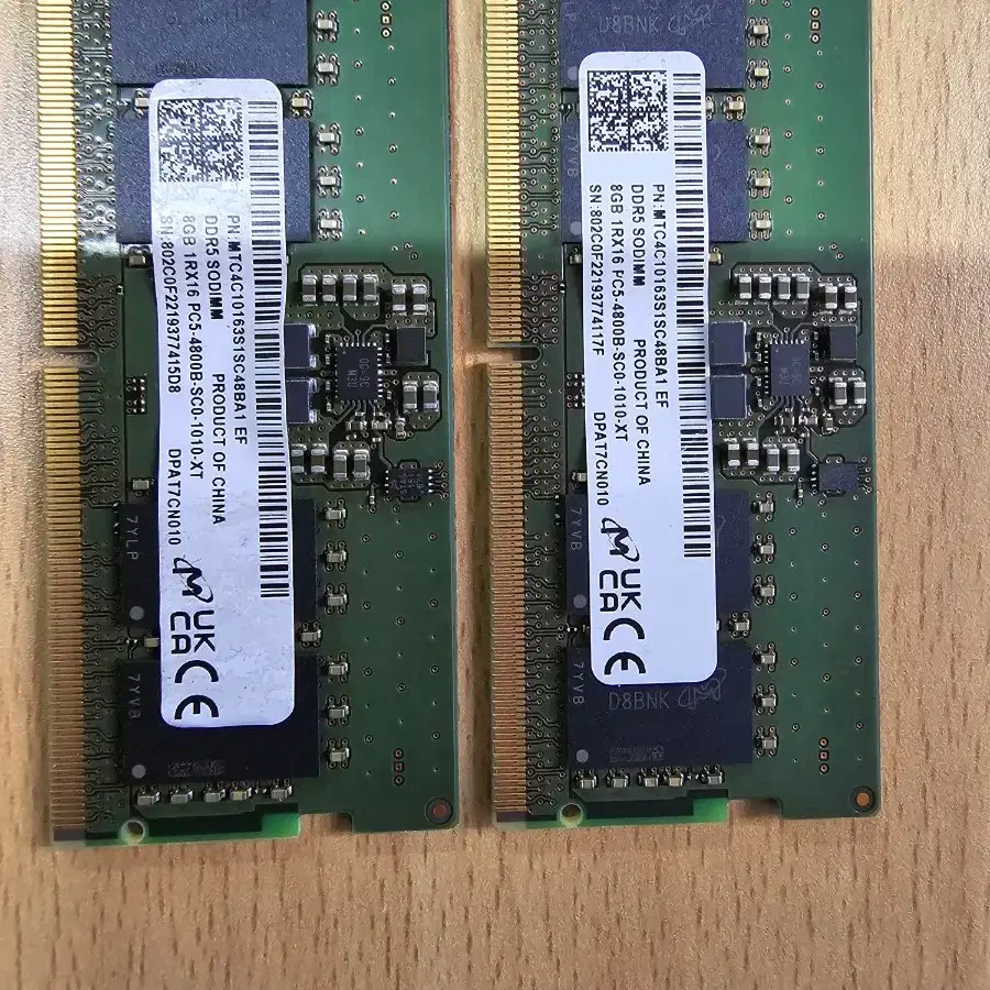 ddr5 노트북메모리카드8기가 2개