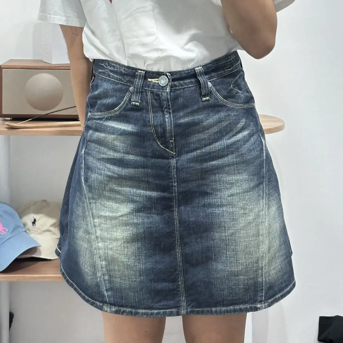 리바이스 levis 워싱 청치마 A라인