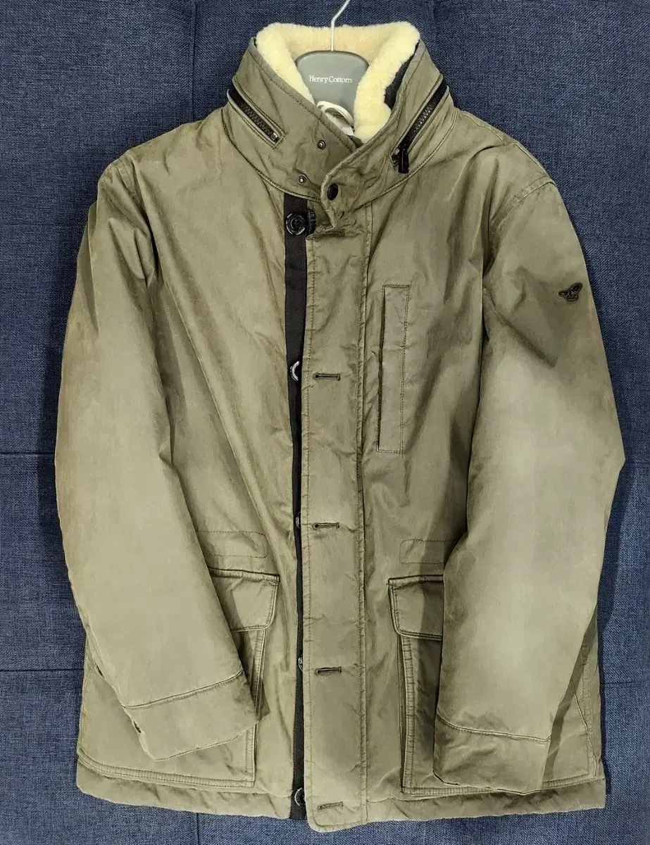 (NEW) HENRY Cotton Spitfire Safari Down Jumper Khaki