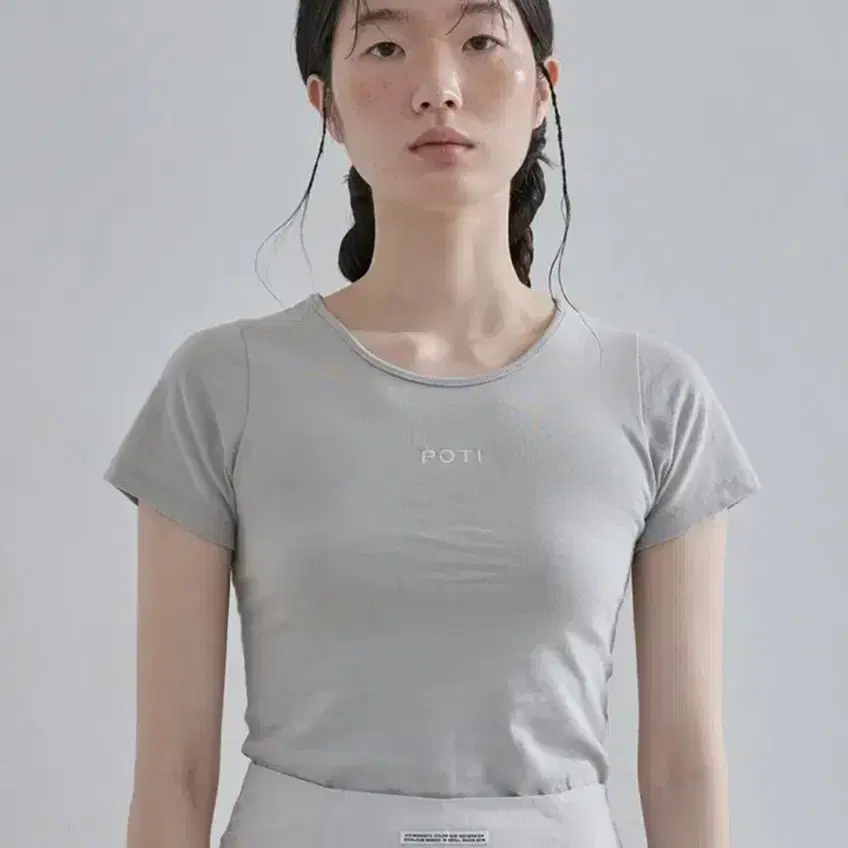 poti round half top, 수룩, 그레이 반팔