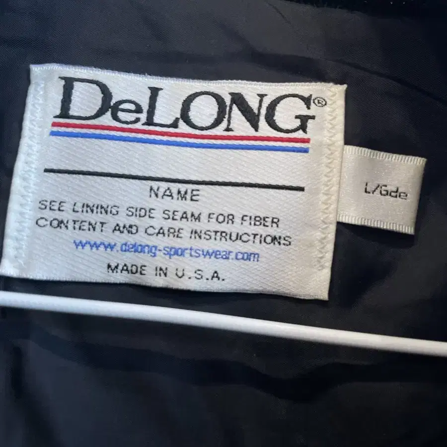 90s DeLONG 레더암 바시티자켓 ( made in USA )