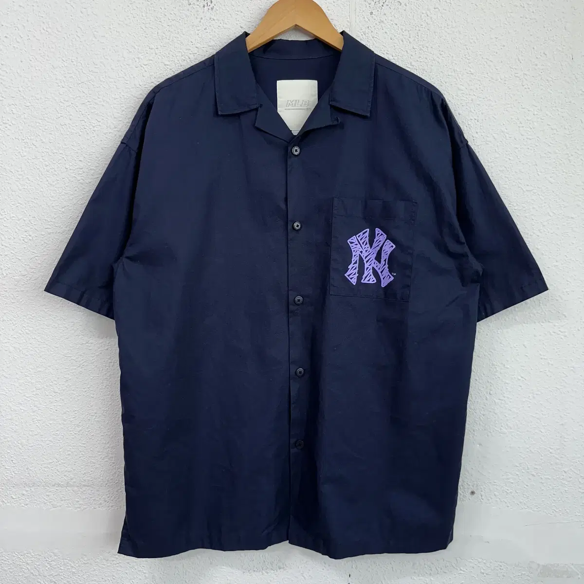 [100] MLB M.L.B. New York Yankees Short Sleeve Shirt Southern Navy 9107