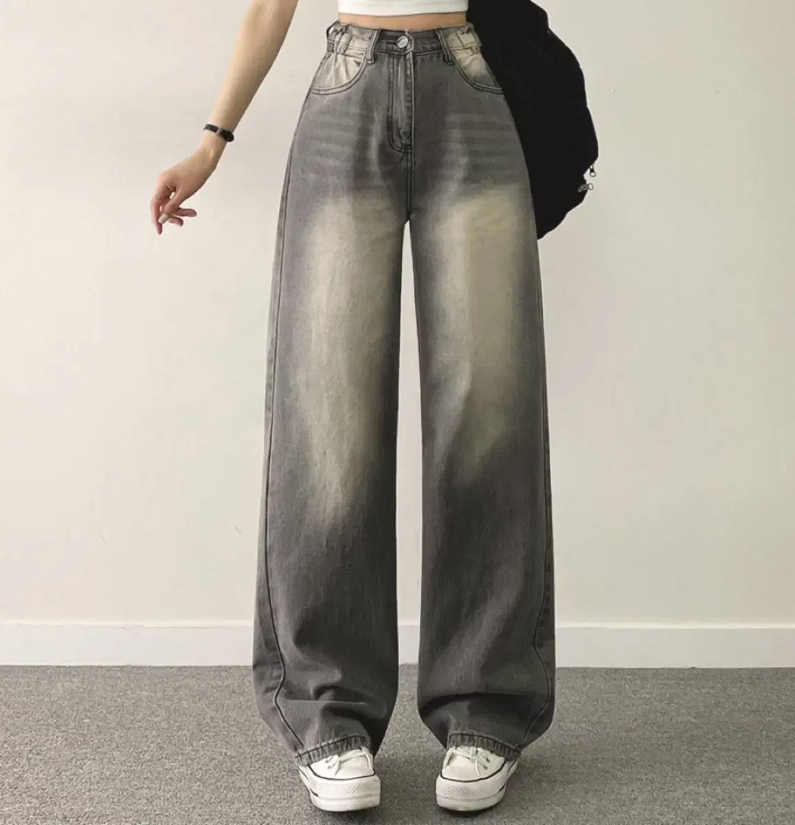 Anywhere Dated Wide-leg Denim Pants