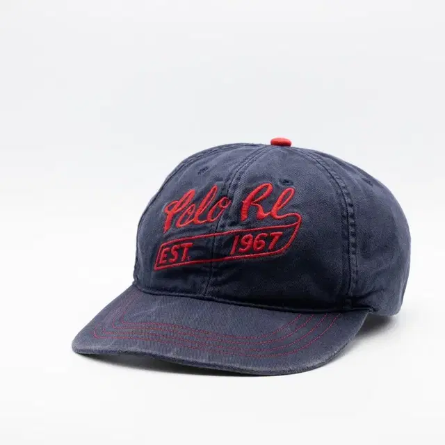 VINTAGE POLO RED STITCH NAVY HAT