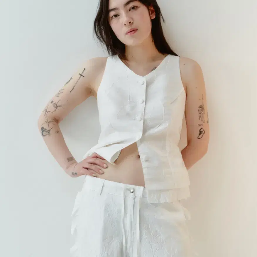 김미더영 베스트 G_back point crease vest