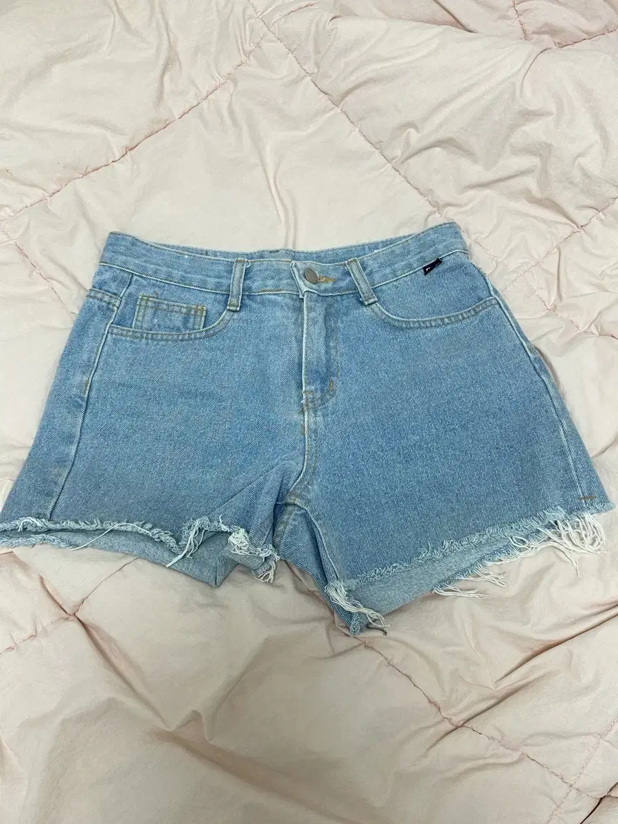 blue denim shorts