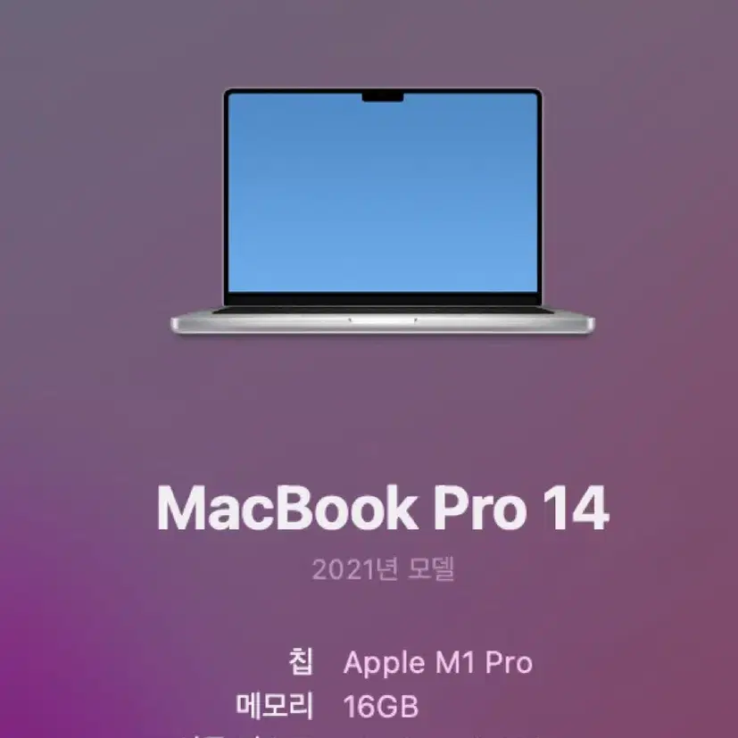 Apple 맥북 프로 14 실버,M1 Pro 10코어,1024GB