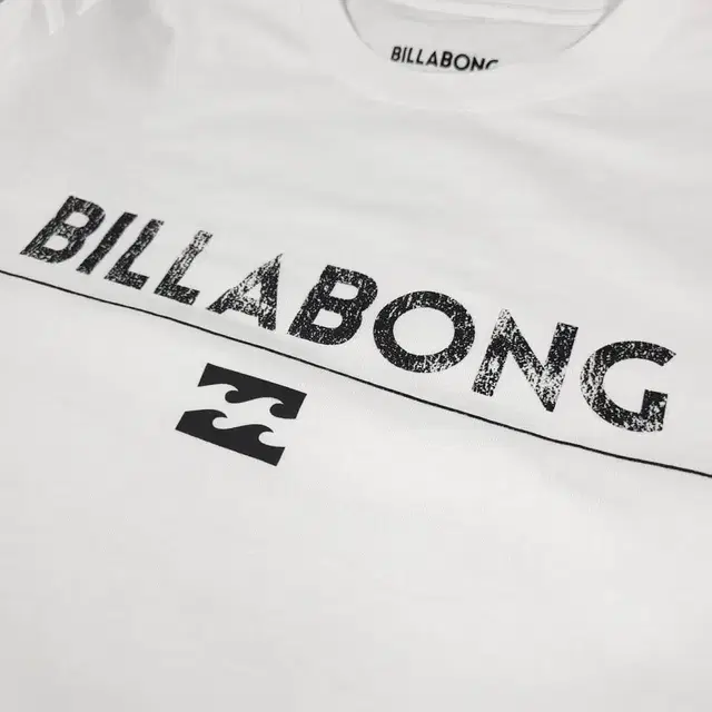 BILLABONG 빌라봉 화이트 블랙 프린팅 코튼100 레귤러핏 반팔 티