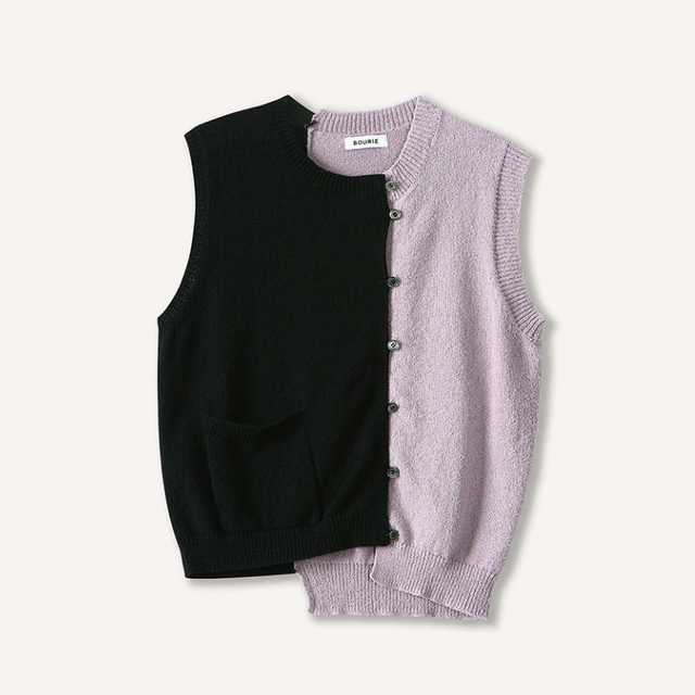 [BOURIE]  Asymetric Knit Vest_BKLV (M)