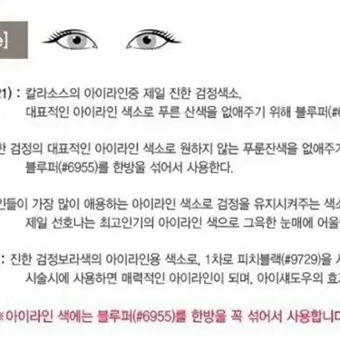 블루퍼 칼라소스 아이라인색소 눈썹색소 입술색소 칼라소스정품인증색소