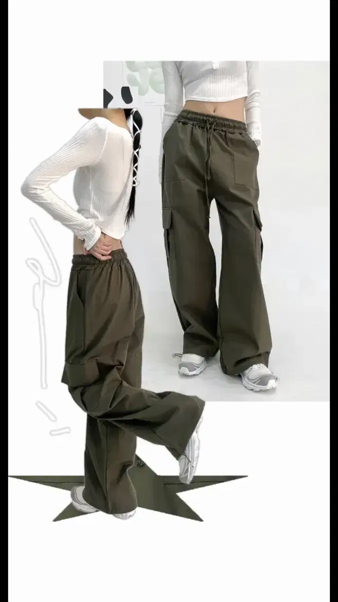 Cargo Wide Leg Pants NewP a m