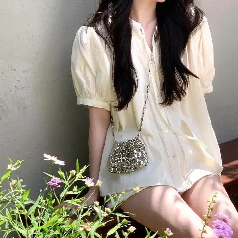 Reine shirring blouse (Cream) 애즈이프