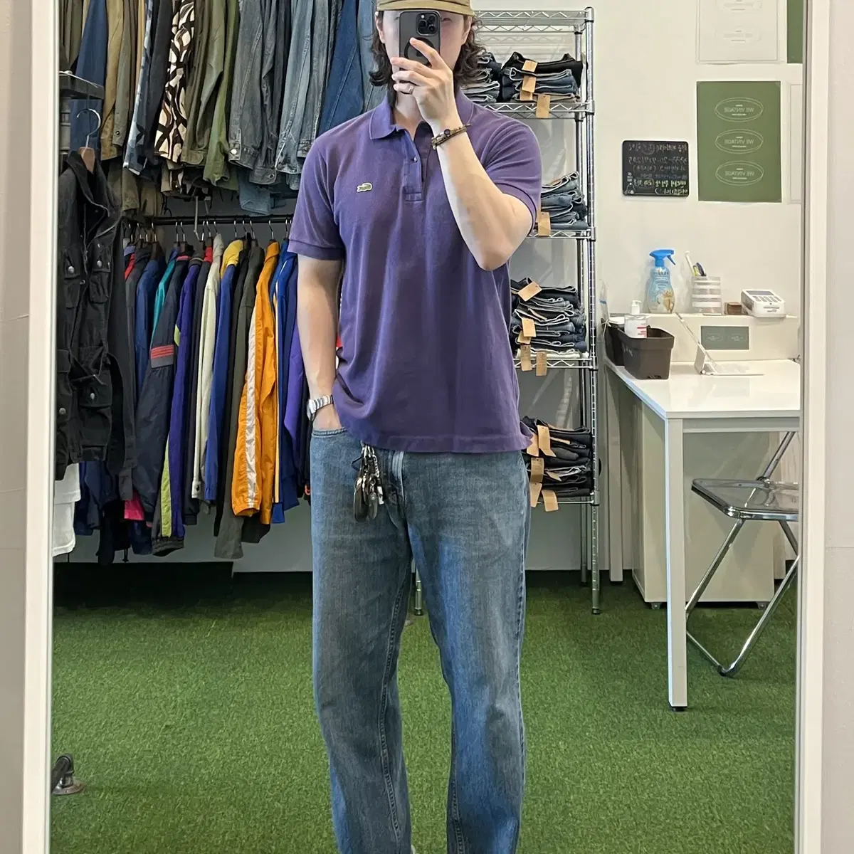 Lacoste 라코스테 카라티 pk 반팔 티셔츠 (purple)