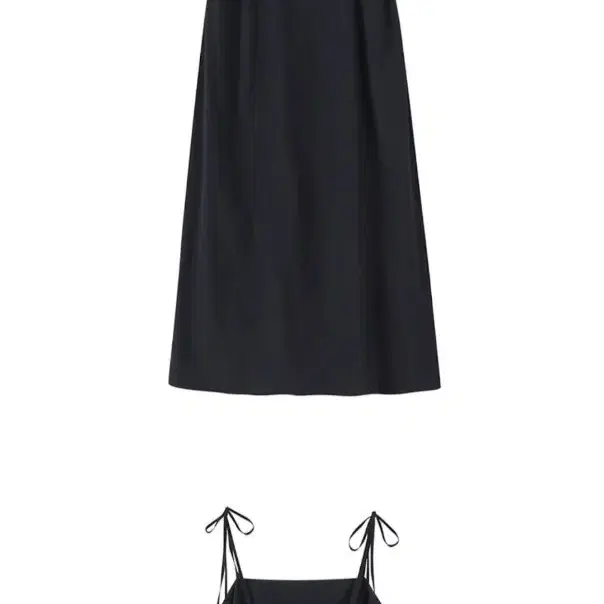 에트몽 slip side shirring dress black s