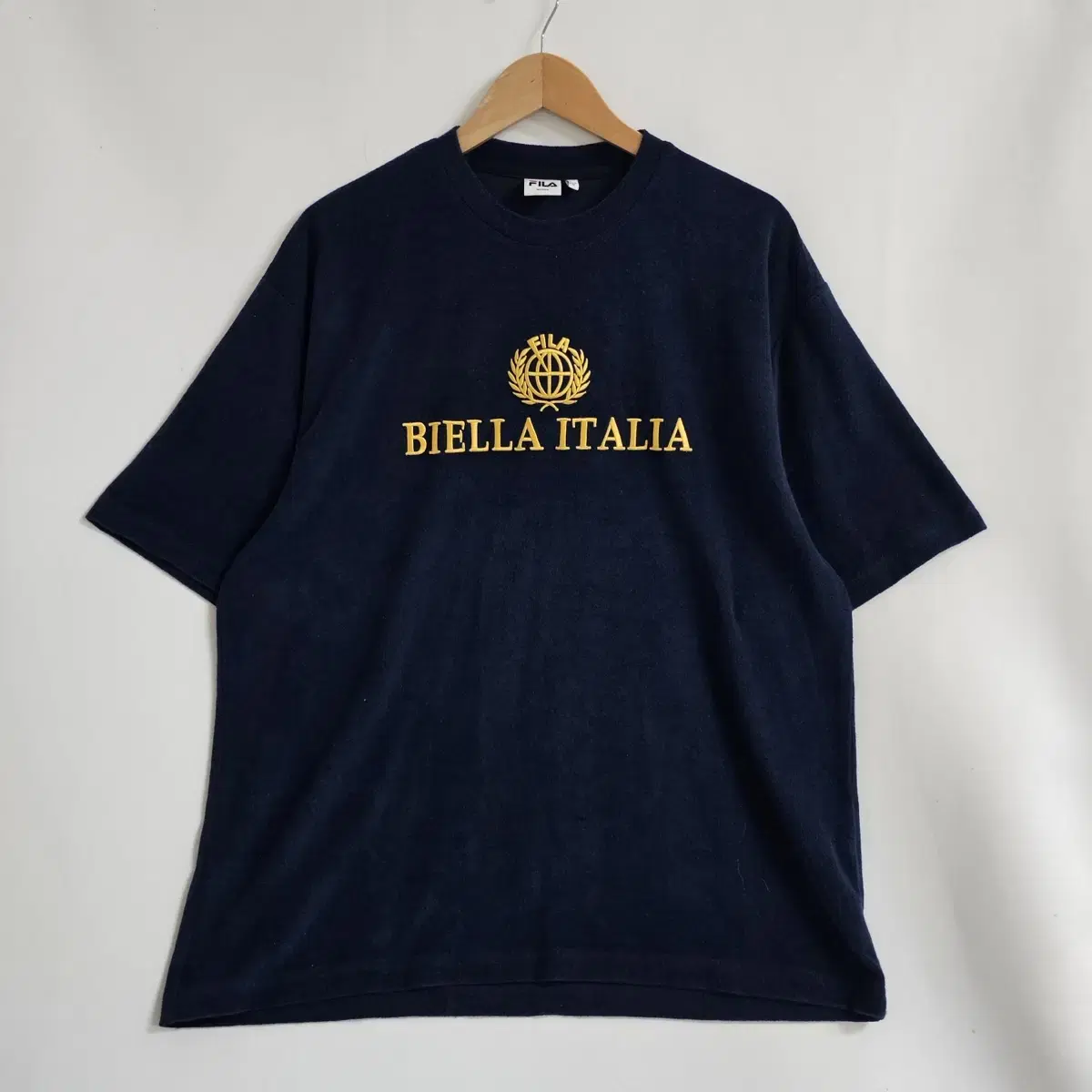 Wheela Terry Material Overfit Short Sleeve Tee Navy M L