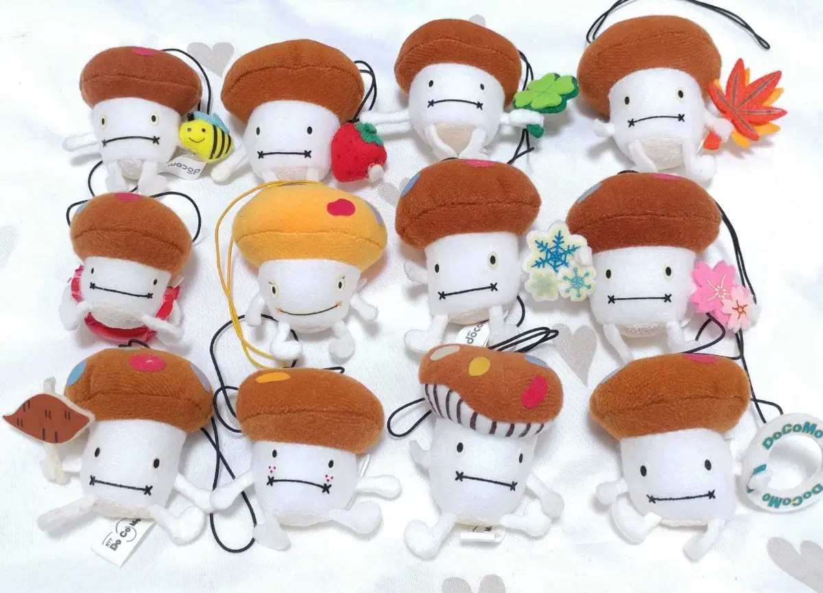 Vintage mushrooms keyring docomo dolls