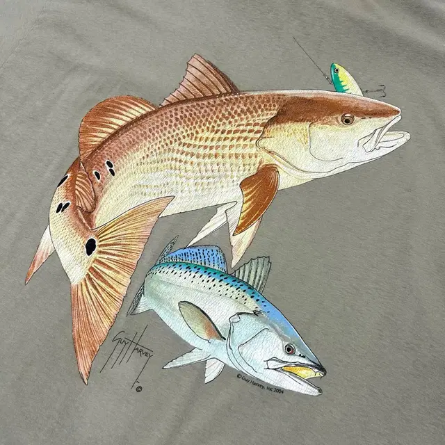 2004s Guy harvey 피싱 반팔티