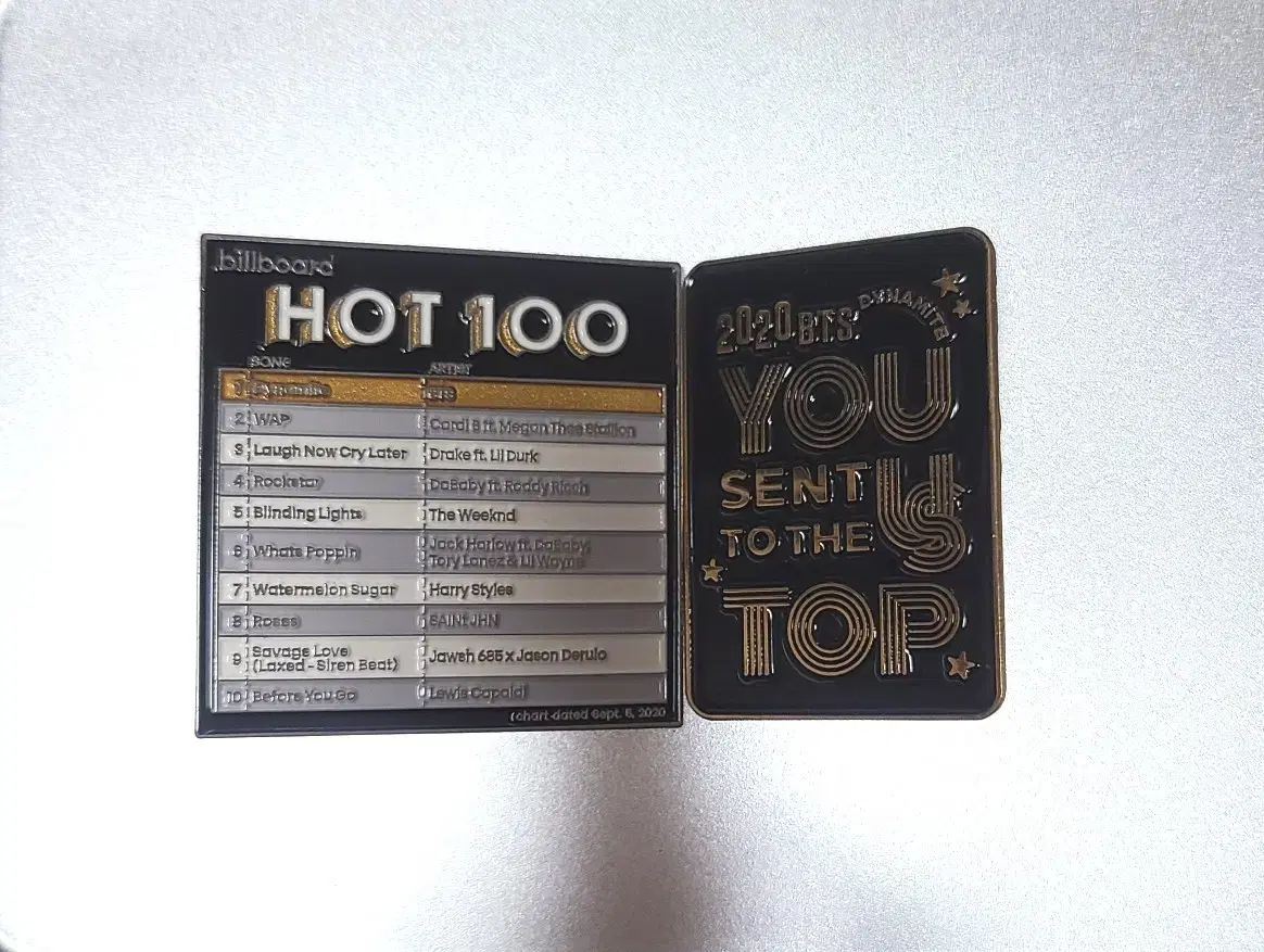 Bulk transfer of BTS DYNAMITE HOT 100 No.1 badges