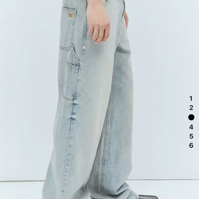 꾸레쥬 로고 데님 courreges salior baggy jean