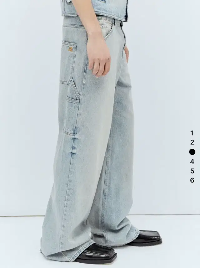 꾸레쥬 로고 데님 courreges salior baggy jean