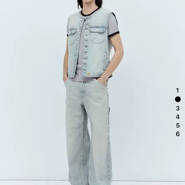 꾸레쥬 로고 데님 courreges salior baggy jean