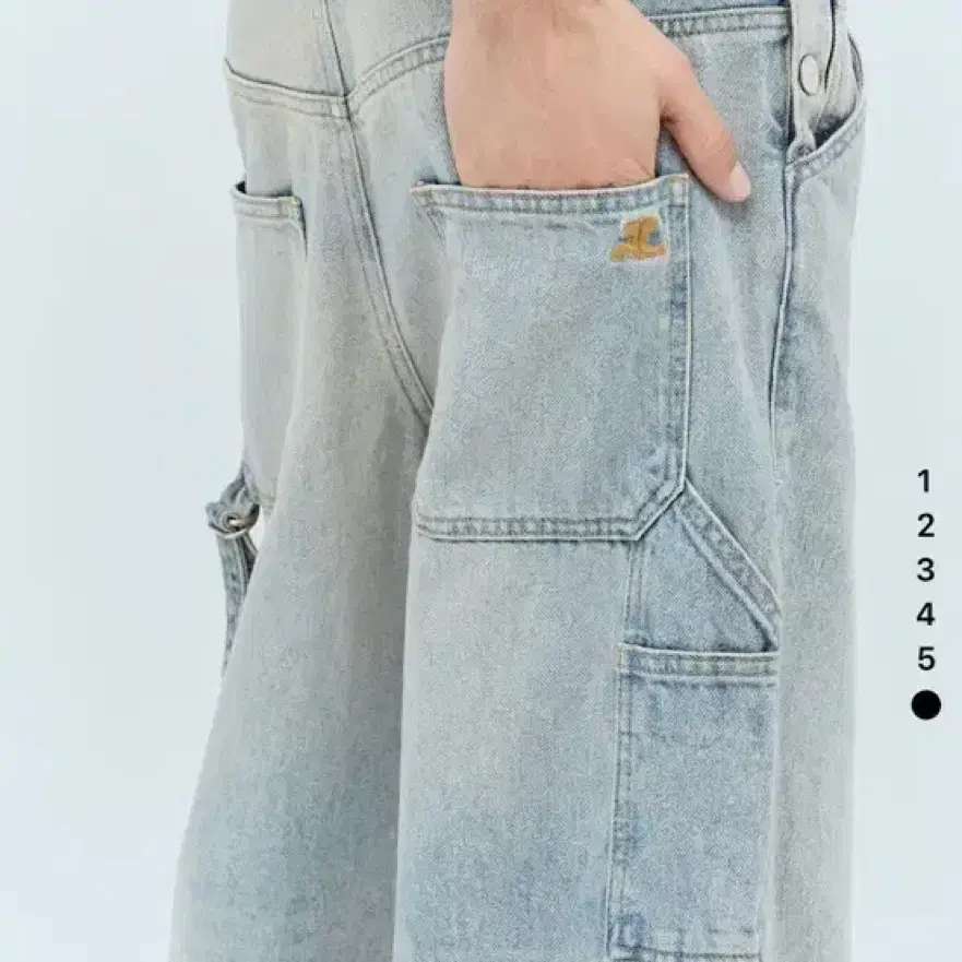 꾸레쥬 로고 데님 courreges salior baggy jean