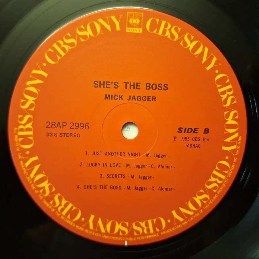 수입반/Mick Jagger - She's the Boss LP